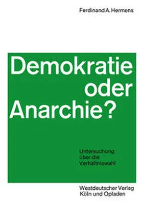 Hermens | Demokratie oder Anarchie? | E-Book | www.sack.de