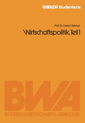 Wilmes |  Wirtschaftspolitik, Teil 1 | Buch |  Sack Fachmedien