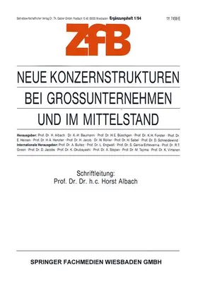 Albach |  Neue Konzernstrukturen bei Großunternehmen und im Mittelstand | Buch |  Sack Fachmedien