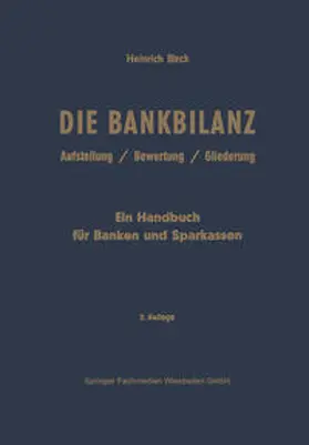 Birck | Die Bankbilanz | E-Book | www.sack.de