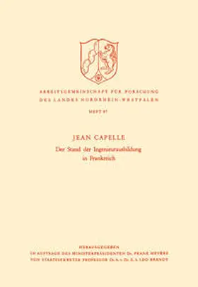 Capelle |  Der Stand der Ingenieurausbildung in Frankreich | eBook | Sack Fachmedien