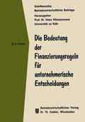 Schacht |  Schacht, K: Bedeutung der Finanzierungsregeln für unternehme | Buch |  Sack Fachmedien