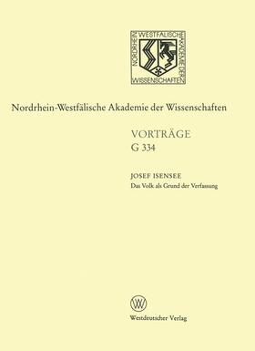 Isensee |  Isensee, J: Volk als Grund der Verfassung | Buch |  Sack Fachmedien