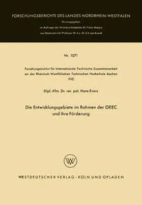 Evers |  Die Entwicklungsgebiete im Rahmen der OEEC und ihre Förderung | eBook | Sack Fachmedien