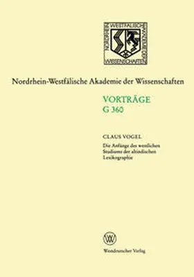 Vogel |  Die Anfänge des westlichen Studiums der altindischen Lexikographie | eBook | Sack Fachmedien
