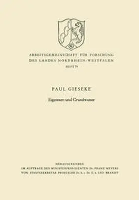 Gieseke |  Eigentum und Grundwasser | eBook | Sack Fachmedien