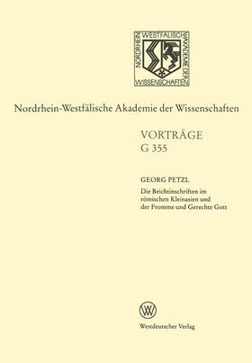 Petzl |  Petzl, G: Beichtinschriften im römischen Kleinasien und der | Buch |  Sack Fachmedien