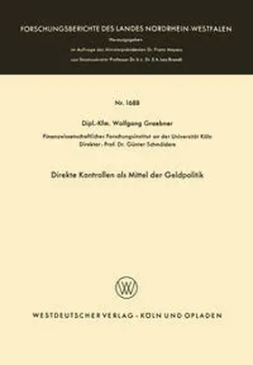 Graebner |  Direkte Kontrollen als Mittel der Geldpolitik | eBook | Sack Fachmedien
