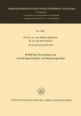 Weltzien | Einfluß der Thermofizierung auf die Eigenschaften von Polyestergewebe | E-Book | www.sack.de