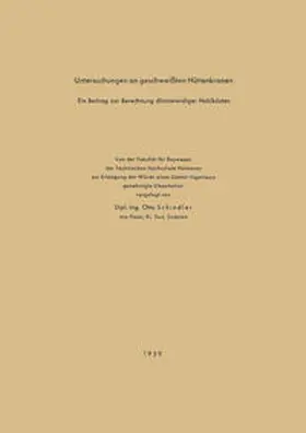 Schindler | Untersuchungen an geschweißten Hüttenkranen | E-Book | www.sack.de