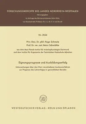 Schmale |  Eignungsprognose und Ausbildungserfolg | eBook | Sack Fachmedien