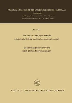 Wetzels | Einzelfunktionen der Niere beim akuten Nierenversagen | E-Book | www.sack.de