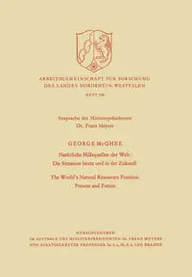 McGhee |  Natürliche Hilfsquellen der Welt: Die Situation heute und in der Zukunft / The World’s Natural Resources Position: Present and Future | eBook | Sack Fachmedien