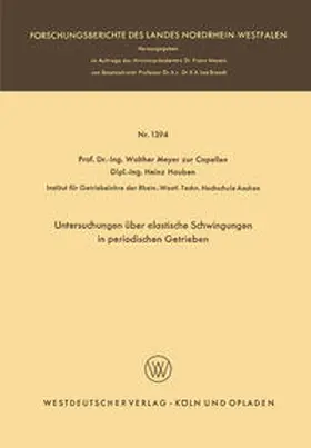 Meyer zur Capellen |  Untersuchungen über elastische Schwingungen in periodischen Getrieben | eBook | Sack Fachmedien