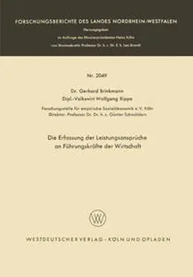 Brinkmann |  Die Erfassung der Leistungsansprüche an Führungskräfte der Wirtschaft | eBook | Sack Fachmedien