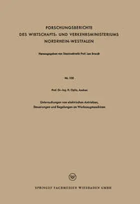 Opitz |  Untersuchungen von elektrischen Antrieben, Steuerungen und Regelungen an Werkzeugmaschinen | eBook | Sack Fachmedien