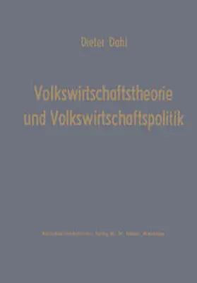 Dahl |  Volkswirtschaftstheorie und Volkswirtschaftspolitik | eBook | Sack Fachmedien