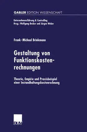 Brinkmann |  Gestaltung von Funktionskostenrechnungen | eBook | Sack Fachmedien
