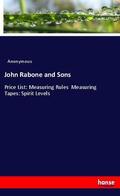 Anonymous / Anonym |  John Rabone and Sons | Buch |  Sack Fachmedien