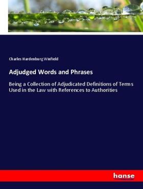 Winfield |  Adjudged Words and Phrases | Buch |  Sack Fachmedien