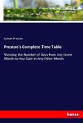 Preston |  Preston's Complete Time Table | Buch |  Sack Fachmedien