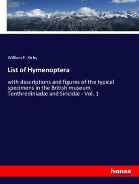 Kirby |  List of Hymenoptera | Buch |  Sack Fachmedien