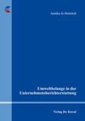 Heinrich |  Umweltbelange in der Unternehmensberichterstattung | Buch |  Sack Fachmedien