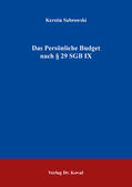 Sabrowski |  Das Persönliche Budget nach § 29 SGB IX | Buch |  Sack Fachmedien