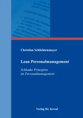 Schlichtenmayer |  Lean Personalmanagement | Buch |  Sack Fachmedien