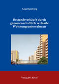 Herzberg |  Bestandsverkäufe durch genossenschaftlich verfasste Wohnungsunternehmen | Buch |  Sack Fachmedien