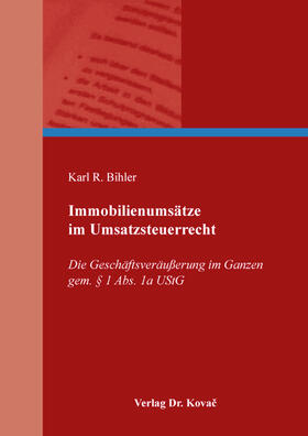 Bihler | Immobilienumsätze im Umsatzsteuerrecht | Buch | 978-3-339-11252-1 | sack.de