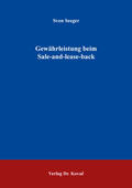 Seeger |  Gewährleistung beim Sale-and-lease-back | Buch |  Sack Fachmedien