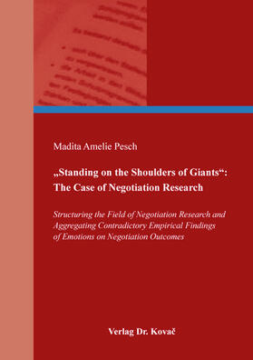 Pesch | „Standing on the Shoulders of Giants“: The Case of Negotiation Research | Buch | 978-3-339-12022-9 | sack.de