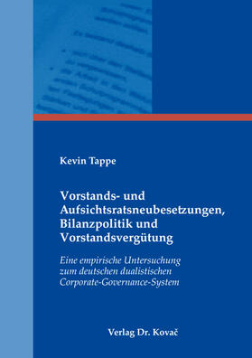 Tappe | Vorstands- und Aufsichtsratsneubesetzungen, Bilanzpolitik und Vorstandsvergütung | Buch | 978-3-339-12032-8 | sack.de