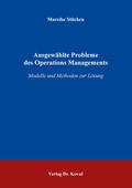 Stücken |  Ausgewählte Probleme des Operations Managements | Buch |  Sack Fachmedien