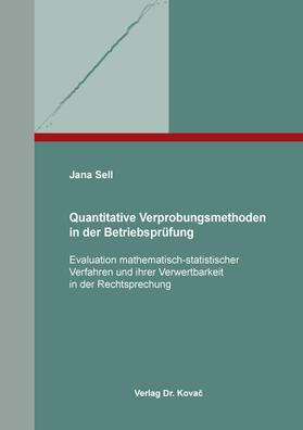 Sell | Quantitative Verprobungsmethoden in der Betriebsprüfung | Buch | 978-3-339-12240-7 | sack.de