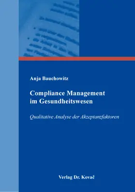 Bauchowitz | Compliance Management im Gesundheitswesen | Buch | 978-3-339-12406-7 | www.sack.de