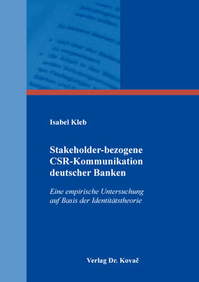 Kleb | Stakeholder-bezogene CSR-Kommunikation deutscher Banken | Buch | 978-3-339-12650-4 | sack.de