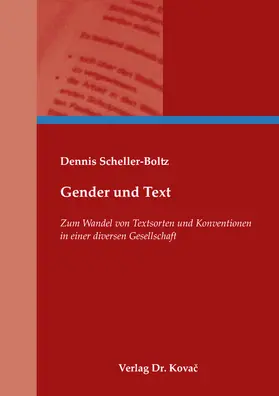 Scheller-Boltz |  Gender und Text | Buch |  Sack Fachmedien