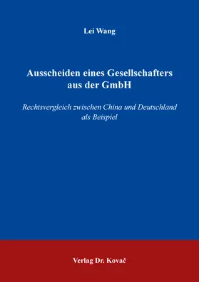 Wang | Ausscheiden eines Gesellschafters aus der GmbH | Buch | 978-3-339-12860-7 | sack.de
