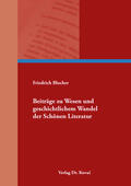 Blocher |  Beiträge zu Wesen und geschichtlichem Wandel der Schönen Literatur | Buch |  Sack Fachmedien