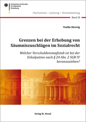 Hennig |  Grenzen bei der Erhebung von Säumniszuschlägen im Sozialrecht | Buch |  Sack Fachmedien