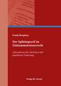 Berghaus |  Der Splittingtarif im Einkommensteuerrecht | Buch |  Sack Fachmedien