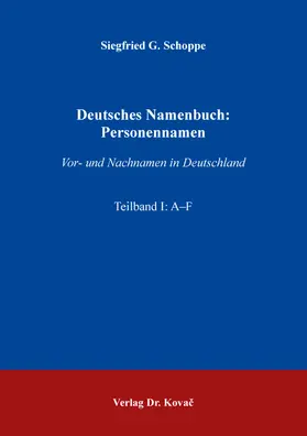 Schoppe |  Deutsches Namenbuch: Personennamen | Buch |  Sack Fachmedien