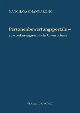 Channarong |  Personenbewertungsportale – eine verfassungsrechtliche Untersuchung | Buch |  Sack Fachmedien