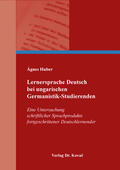 Huber |  Lernersprache Deutsch bei ungarischen Germanistik-Studierenden | Buch |  Sack Fachmedien