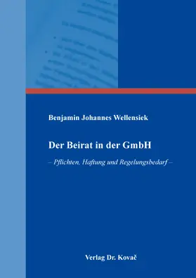 Wellensiek | Der Beirat in der GmbH | Buch | 978-3-339-13488-2 | www.sack.de