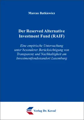 Batkiewicz | Der Reserved Alternative Investment Fund (RAIF) | Buch | 978-3-339-13518-6 | sack.de