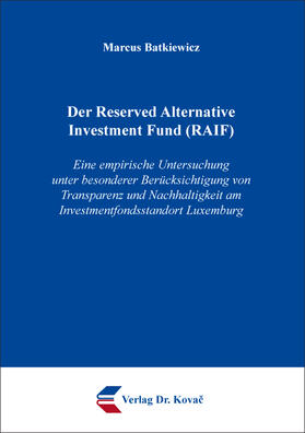 Batkiewicz | Der Reserved Alternative Investment Fund (RAIF) | Buch | 978-3-339-13518-6 | sack.de