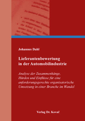 Dahl | Lieferantenbewertung in der Automobilindustrie | Buch | 978-3-339-13894-1 | sack.de